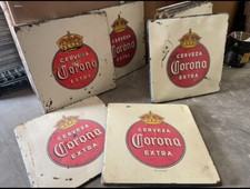 Corona Metal Table Porcelain Tops-Mexican-Restaurant- Bar-30x30-Beer-Lot of 10