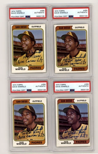 Dave Winfield 1974 Topps 456 Rookie RC Signed w/ HOF Hits Ins PSA Authentic Auto
