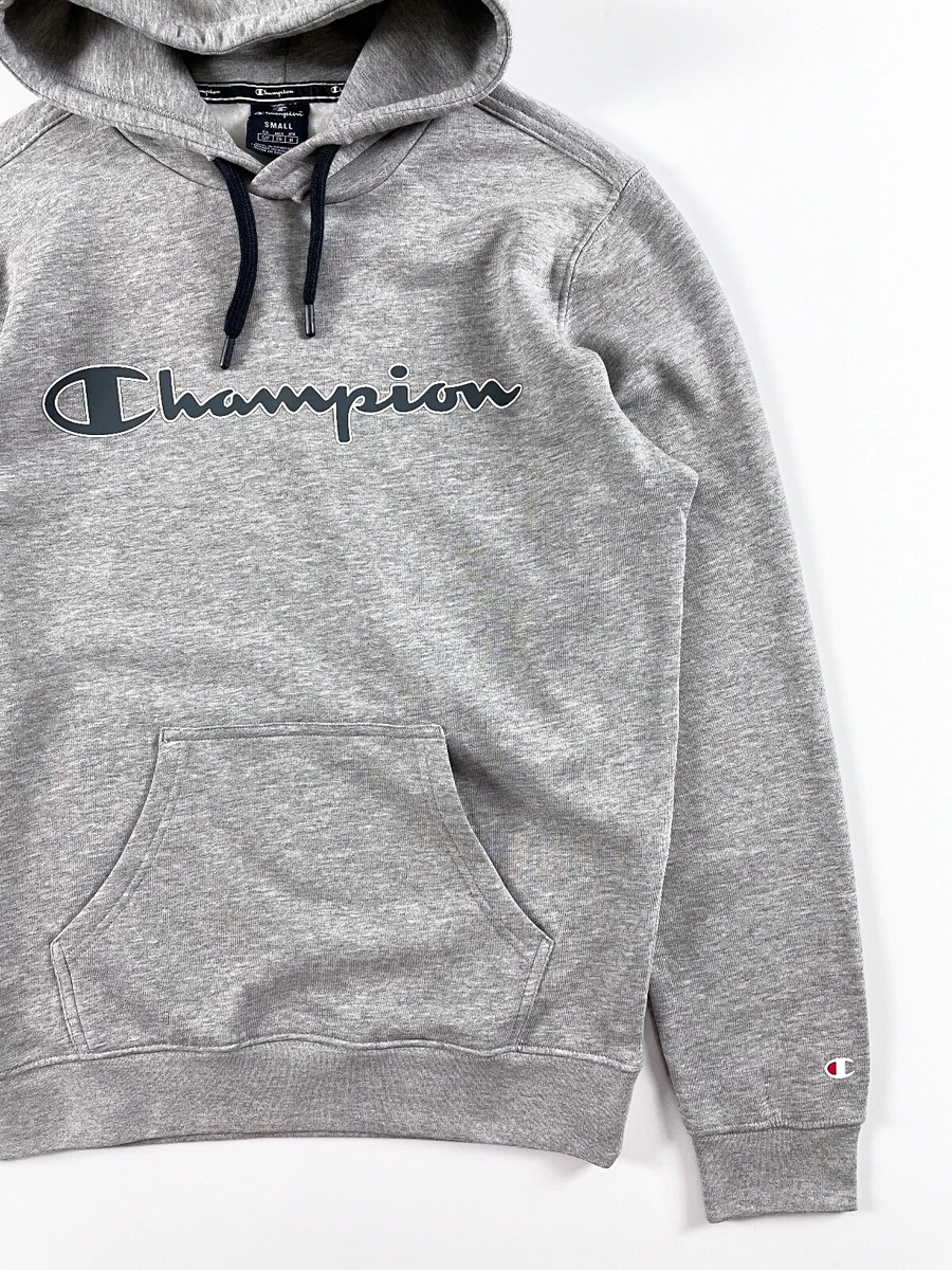 Champion Hoodie Men\'s Big Logo Grey Marl Pullover Comfort Fit Fleece 214476  | eBay