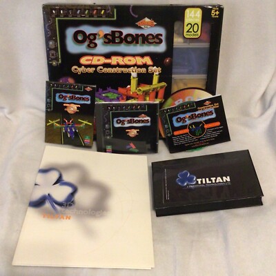 Vint 1998 Tiltan 3D Tech OgsBones 144 Piece CD-Rom Cyber Construction Set *RARE*