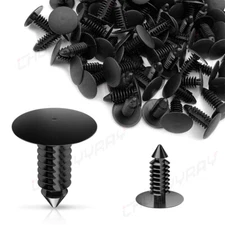 100 Auto Fastener Fit 1/4" Hole X-Mas Tree Push Type Clip Bumper fender retainer