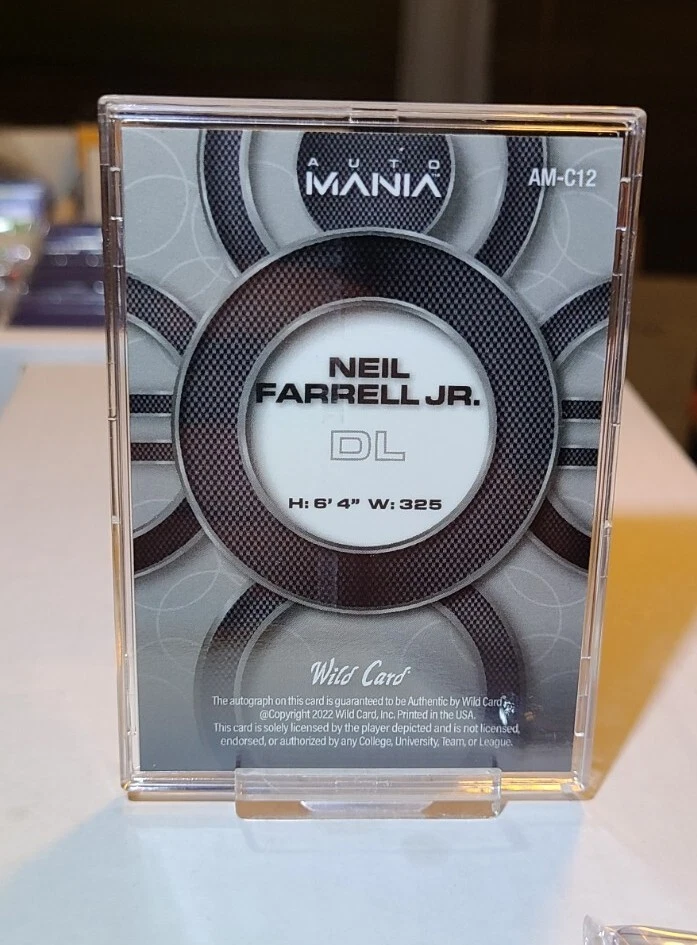 2022 WILD CARD AUTO MANIA Neil Farrell Jr. ROOKIE AUTO /100 - Image 2 of 2