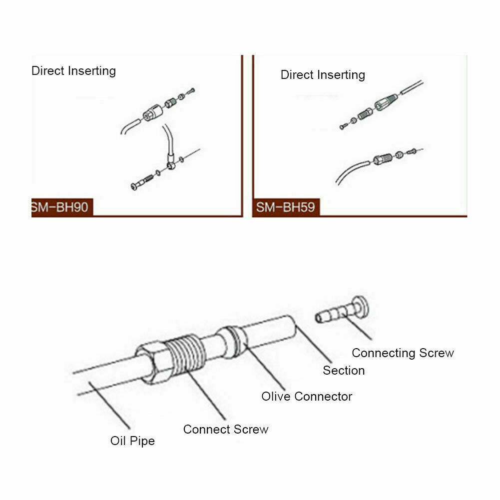 8-Pack BH59 Hydraulic Brake Hose Kit Compatible With Shimano M355 M315 M396 - Olive Connectors, Oil Needles & Fittings