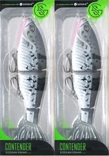 (2) Googan Squad 7" Slow Sinking 1 3/4 Oz Contender Swimbaits Crappie Brand New