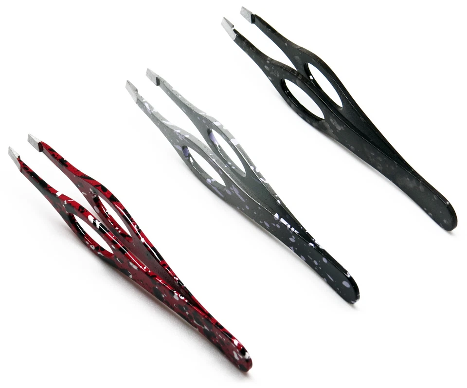 Set of 3 Beauty Eyebrow Hair Removal Tweezer Professional Slanted Steel Tools - Image 3 of 4