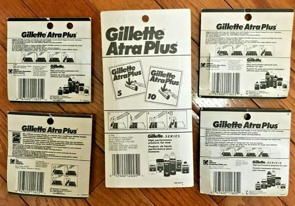 Vintage 1990 Brand New Gillette Atra Plus Metal Razor & 22 Cartridges Made in US - Image 2 of 2
