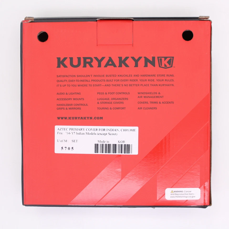 Внешняя основная крышка Kuryakyn Chrome Aztec с номером детали медальона - 5705 - Изображение 2 из 4