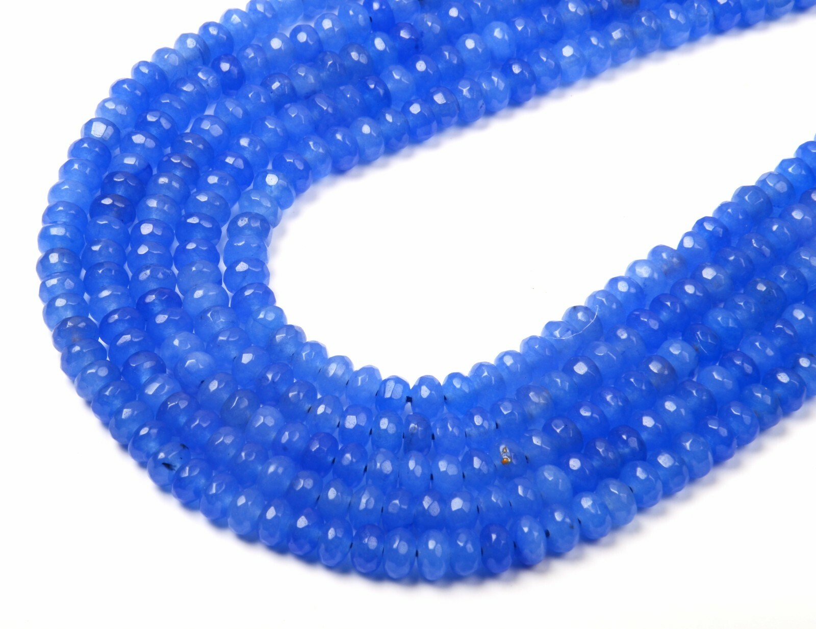 Natural Blue Quartz Beads 6mm Faceted Rondelle 8 Inch Strand Gemstones