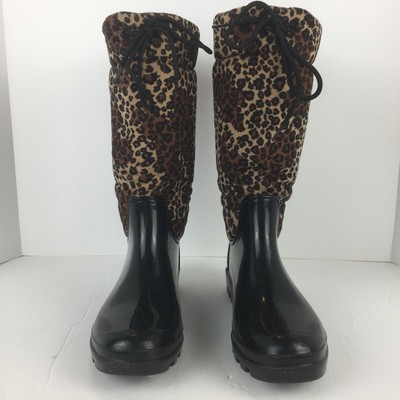 zebra print rain boots
