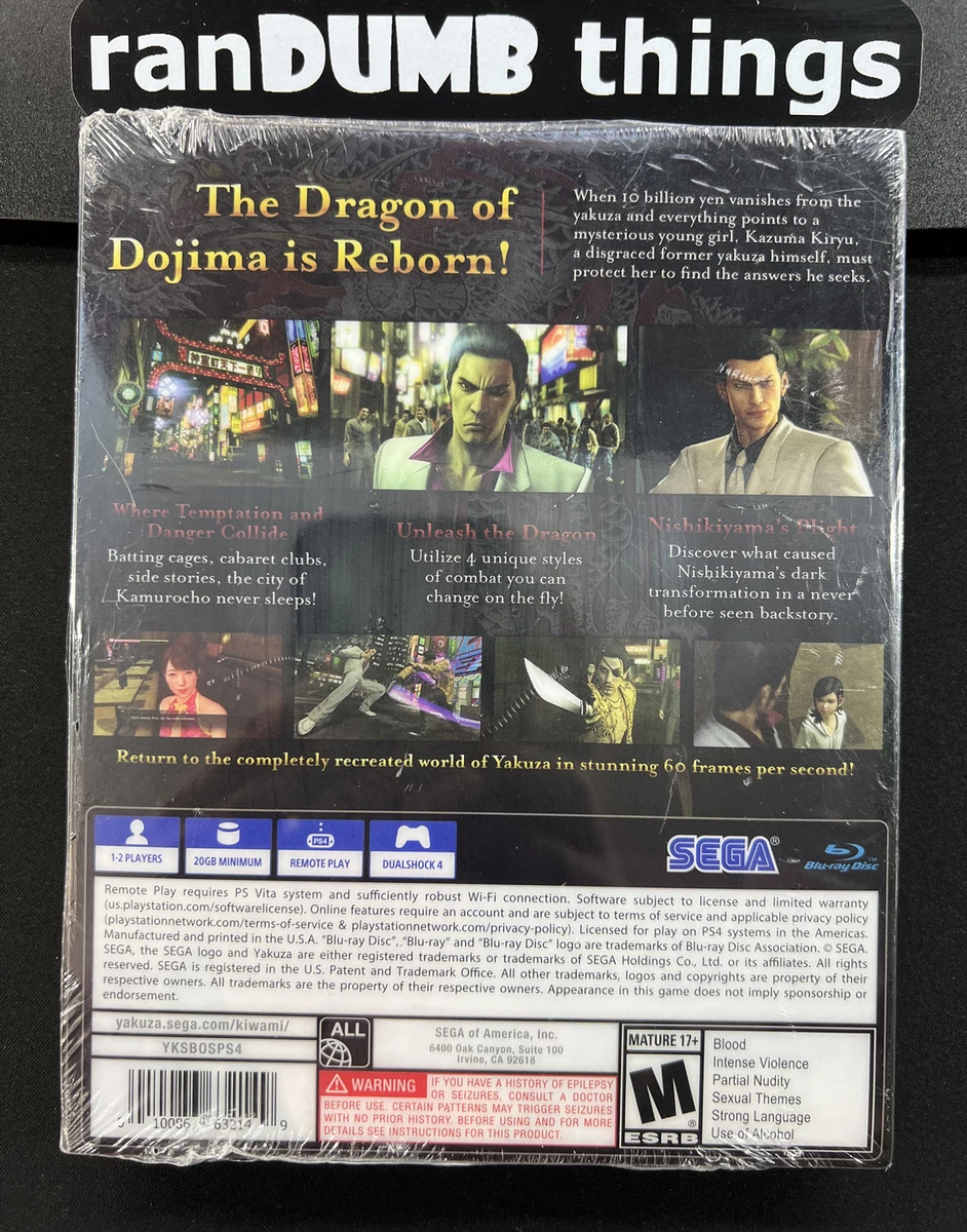 Ps4 yakuza kiwami steelbook edition 2025