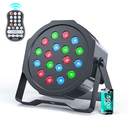 18 LED RGB Par Light DMX DJ Disco Rechargeable Battery Stage Lighting w/Remote - Picture 9 of 12