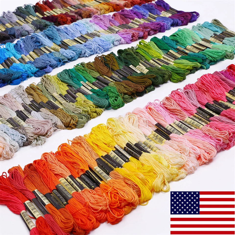 50x Madejas de coser hilo de bordar de algodón punto de cruz multicolores EE. UU. Foto 2 de 4