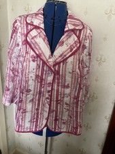 Stunning Pink & White Print Libra Long Sleeved Jacket Sz 20 Bnwt Wedding