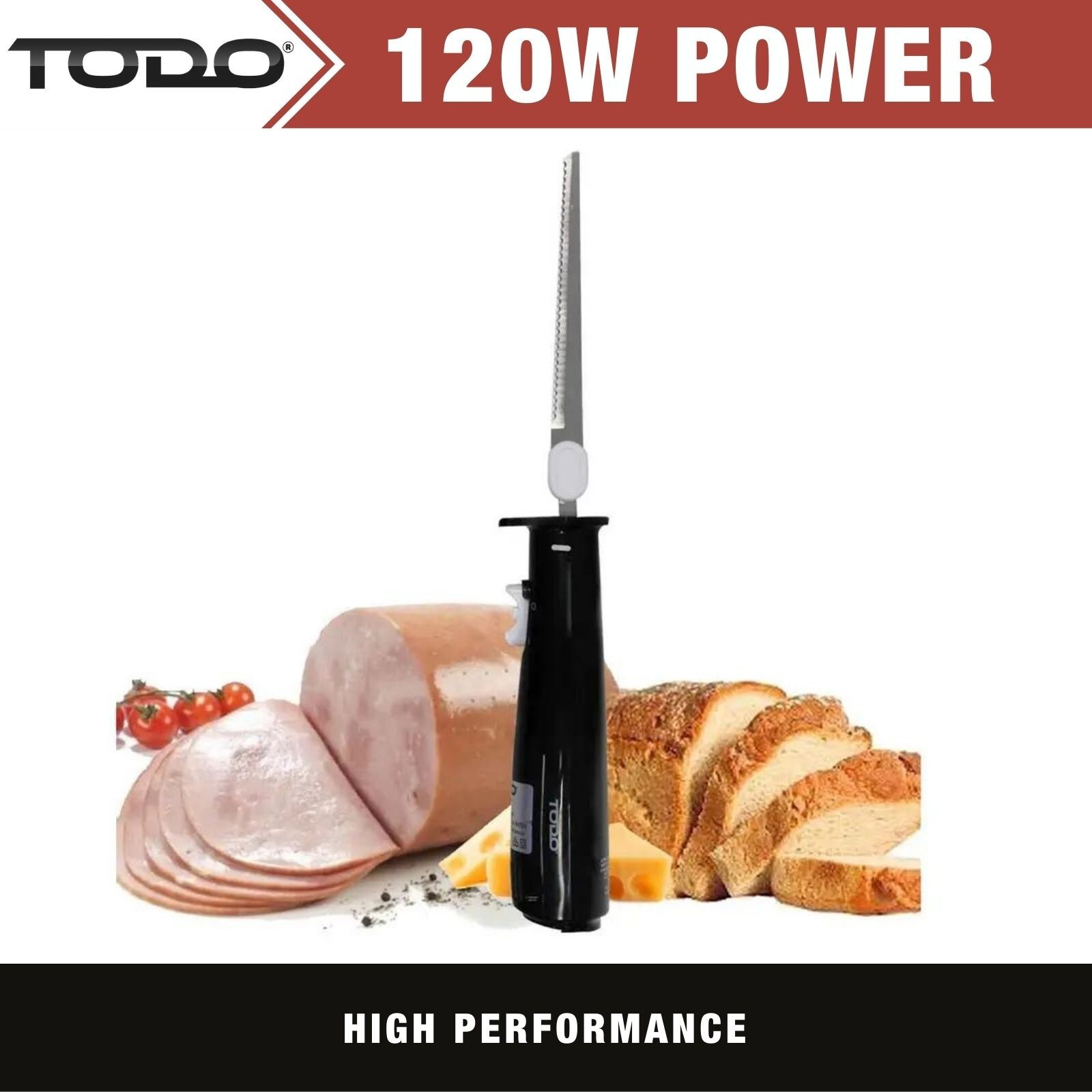 TODO Stainless Steel Serrated Blade Electric Knife Meat Carving Bread Slicer eBay