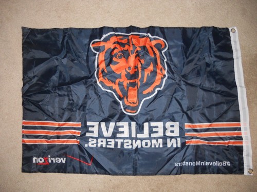 Chicago Bears NFL Football TAILGATE FLAG Believe In Monsters Man Cave 33 x 22 in - Picture 11 of 12