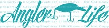 Angler Life Vinyl Decal with Lure Sticker Fishing Fisherman Fish River Lake Pond