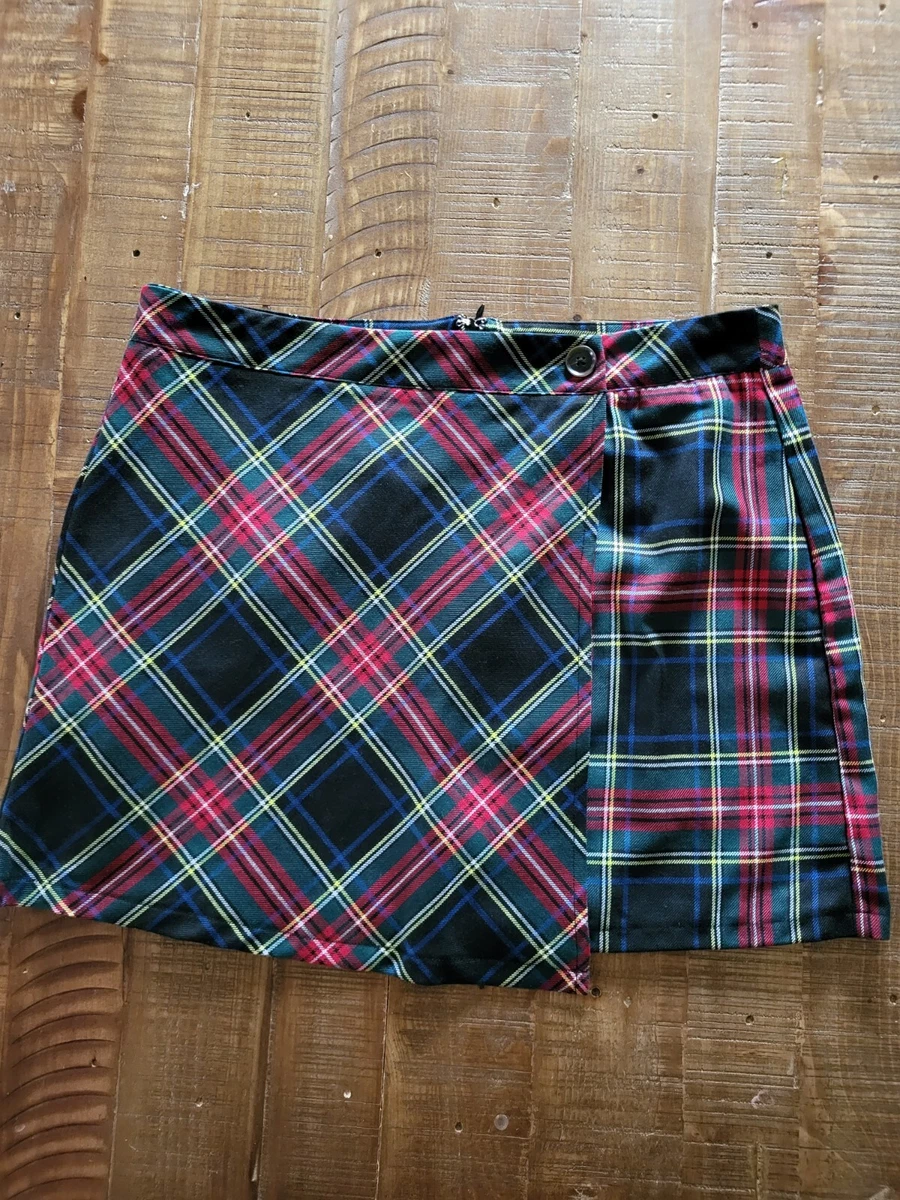 Plaid mini wrap clearance skirt