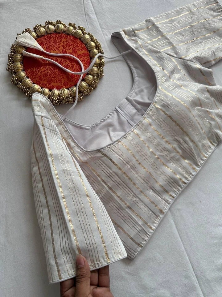 Blusa Sari Preparada Diseñador Cosida Lehenga Choli Top Corto Boda Fiesta Ropa Foto 4 de 4