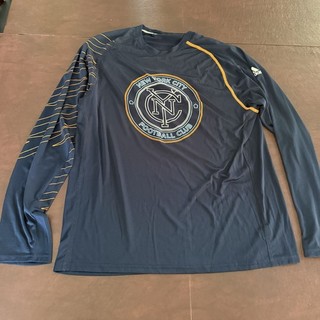 New York City FC Soccer Jersey Aerofade Long Sleeve Black Adidas Shirt Size XL