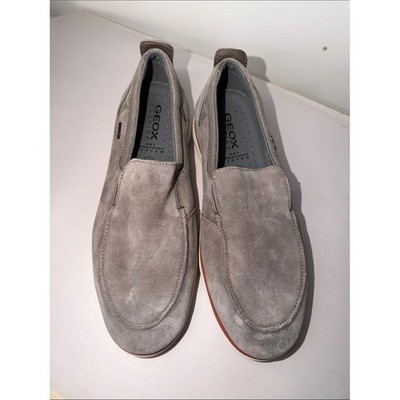 Geox Men's Suede Slip-On Loafers   Light Gray
