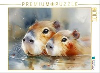 Calvendo Puzzle Curiosity With Wet Whiskers | 1000 Pieces, Finished Size 25.2 ×