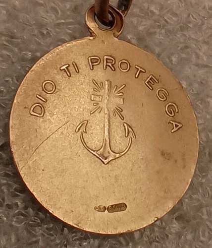 18k Gold Jesus Christus der Erlöser Gott beschütze uns Dio Ti Protegga Charm Anhänger - Bild 10 von 11