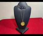 VINTAGE LIBERTY 1776 GOLD TONE  COIN PENDANT NECKLACE TWENTY D 24”
