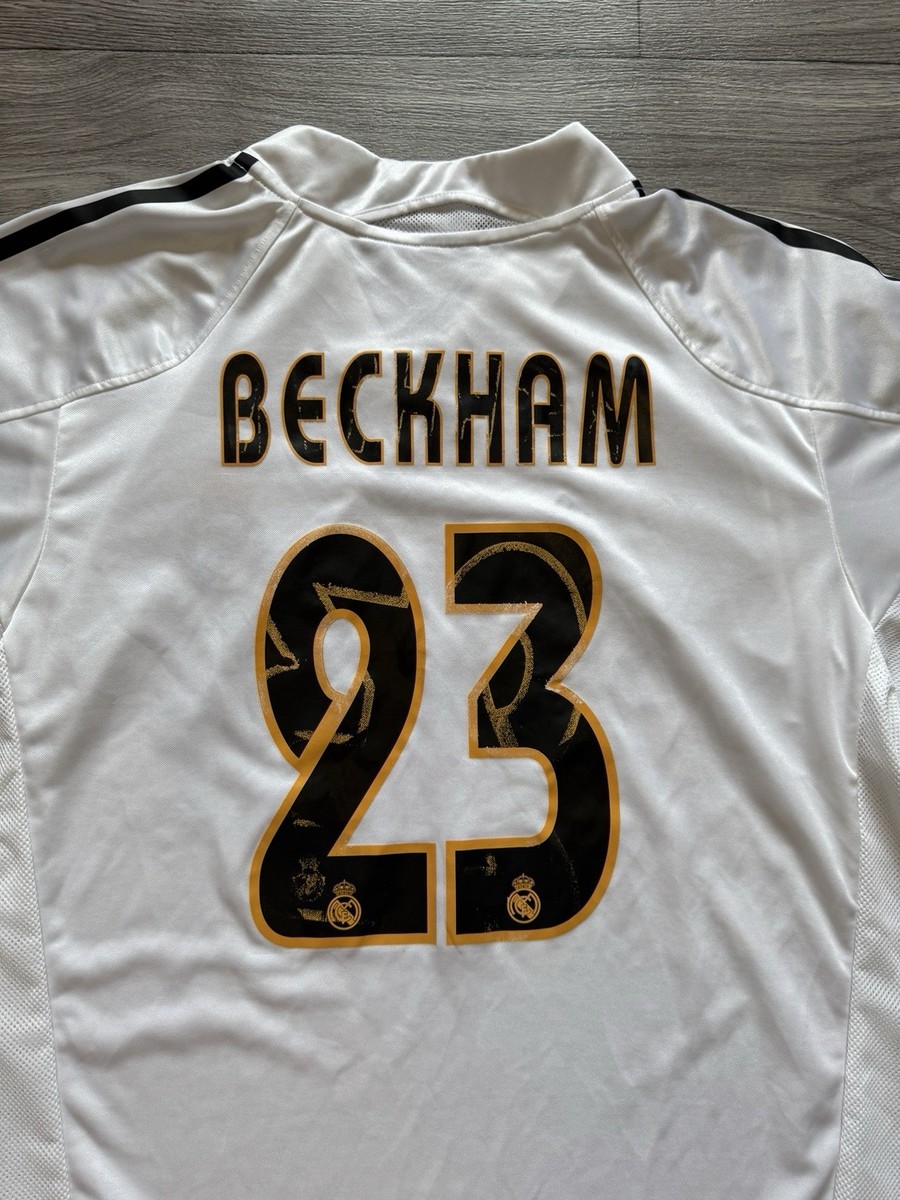 Real Madrid #23 BECKHAM 2004 2005 Home Football Jersey Shirt M