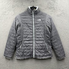 North Face Jacket Girls XL Long Sleeve Zip Lightweight Gray Casual Pockets