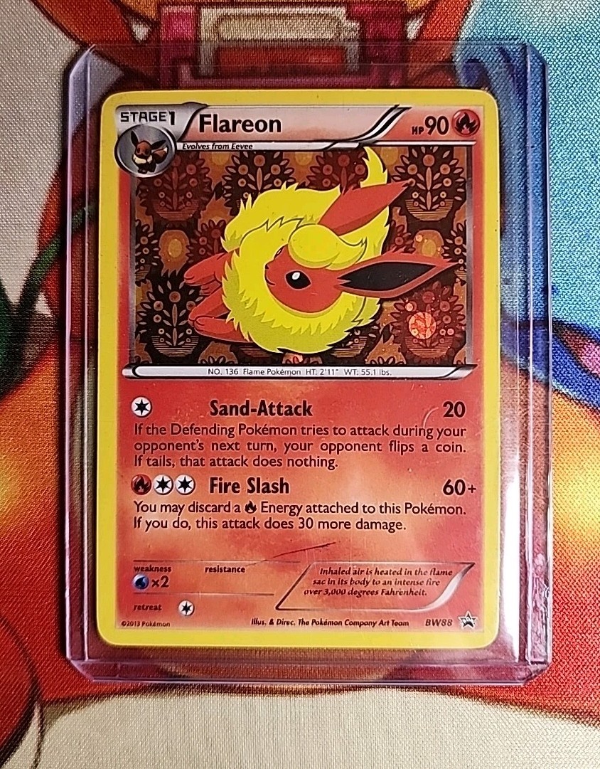 Pokémon TCG Flareon BW88 Black and White Promo Rare Holo - DMG 🔥