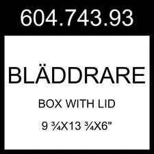 IKEA BLÄDDRARE Box With Lid Gray/patterned  9 ¾x13 ¾x6" 604.743.93