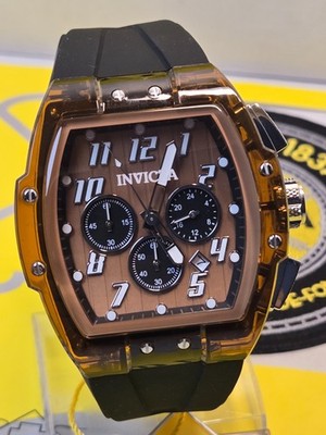 Invicta S1 Rally Kinesia Anatomic Men's Watch - 47mm Black/Brown w/ Brown Dial