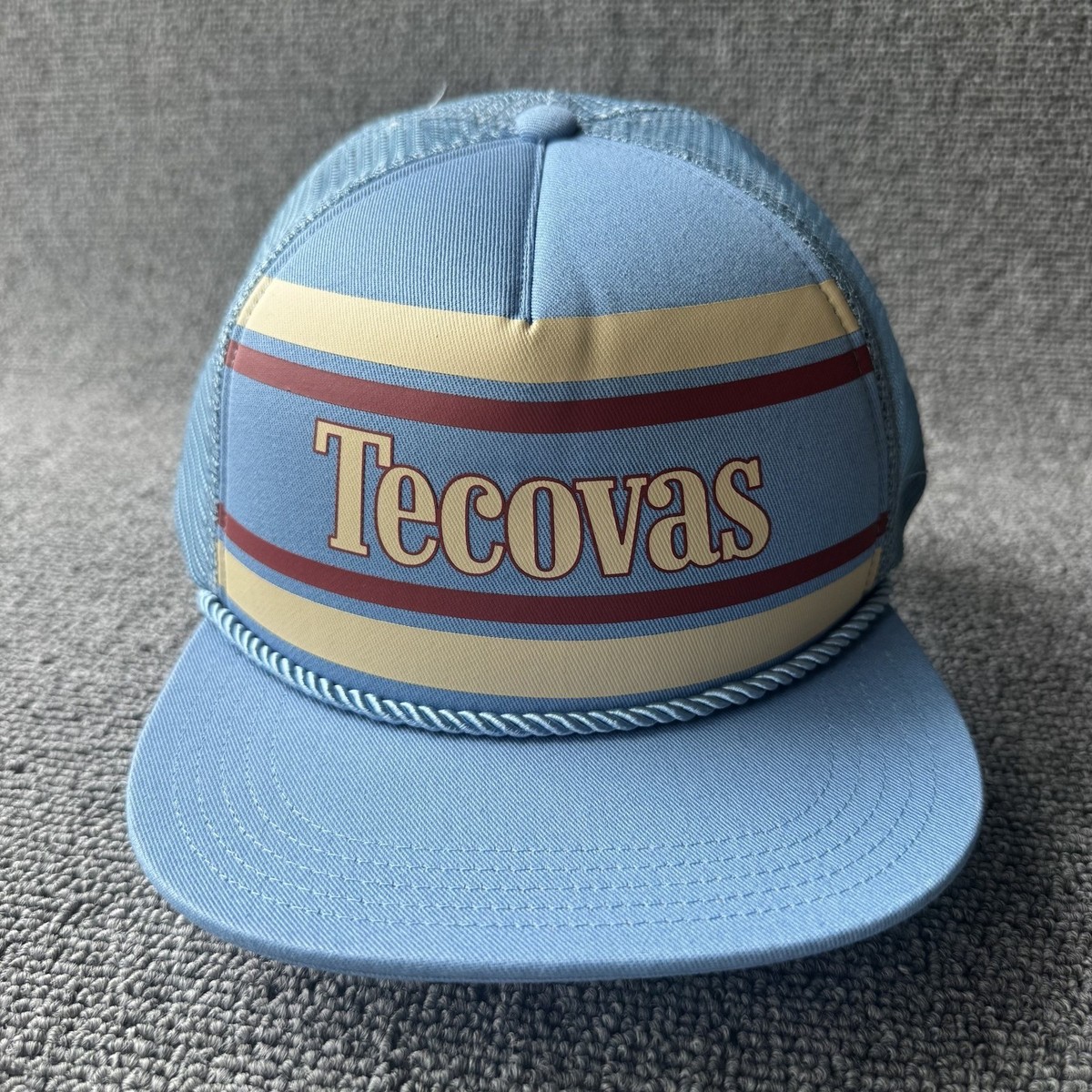 Tecovas Trucker Snapback Hat Light Blue Mesh Foam Front One Size