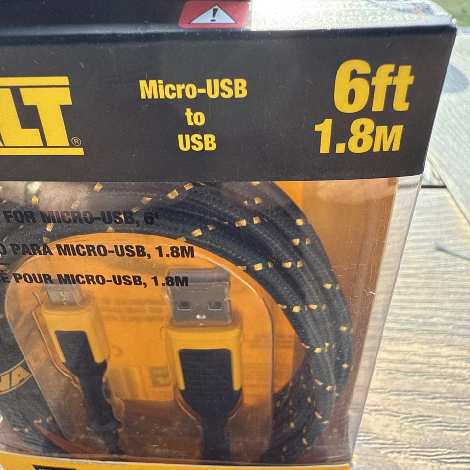 NUEVO Cable Micro USB Kevlar DeWalt 6 pies DXMA1311322 - Duradero y Resistente Foto 2 de 4