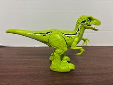 ZURU ROBO Alive Rampaging Lime Green Raptor Dinosaur Figure Toy 10" Wheels WORKS