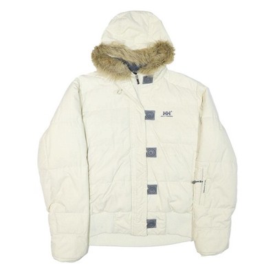 HELLY HANSEN Damen Weiße Pufferjacke L Polyester-Mix Isolierte Winterjacke