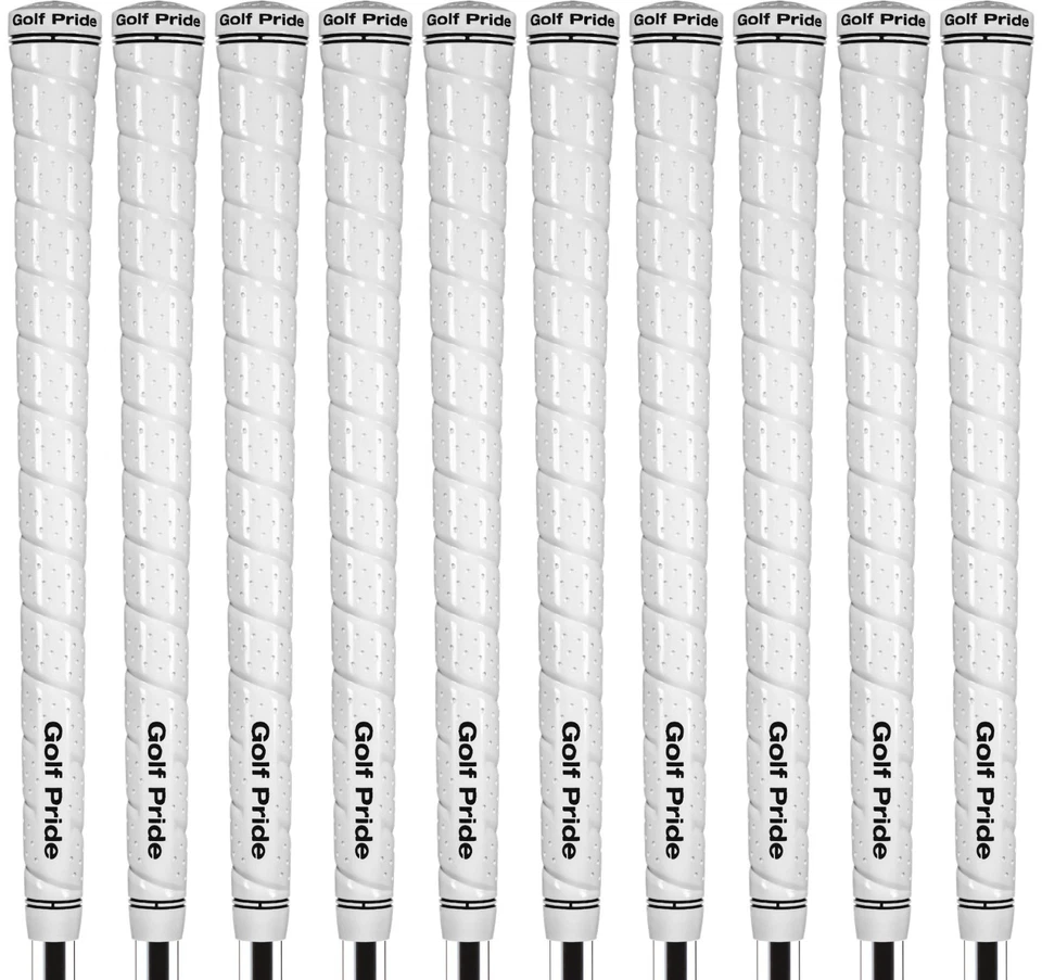 Golf Pride Tour Wrap 2G Golf Grips Standard Size White - Set of 10 - High Tack