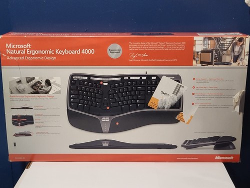 NEW Open Box ~ MICROSOFT Natural Ergonomic Keyboard 4000 ~ Model 1048 USB Wired - Bild 9 von 11