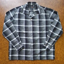 NWOT BEAMS Plus Made in Japan Gradient Dobby Check Camp Collar Shirt Gray Small