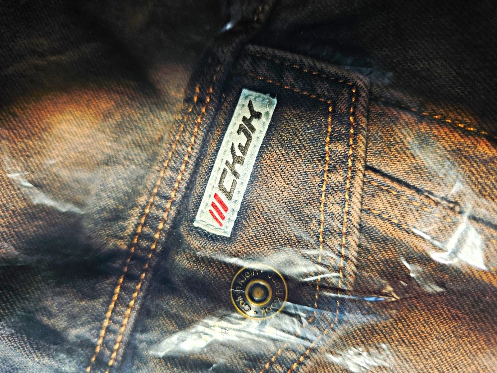 CALVIN KLEIN JUNG KOOK DENIM JACKET MEDIUM CKJK CAPSULE DENIM TRUCKER BTS BROWN - product detail image 2