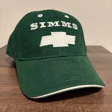 SIMMS Chevrolet Baseball Cap Hat Green White Chevy Bowtie Fishing Outdoors