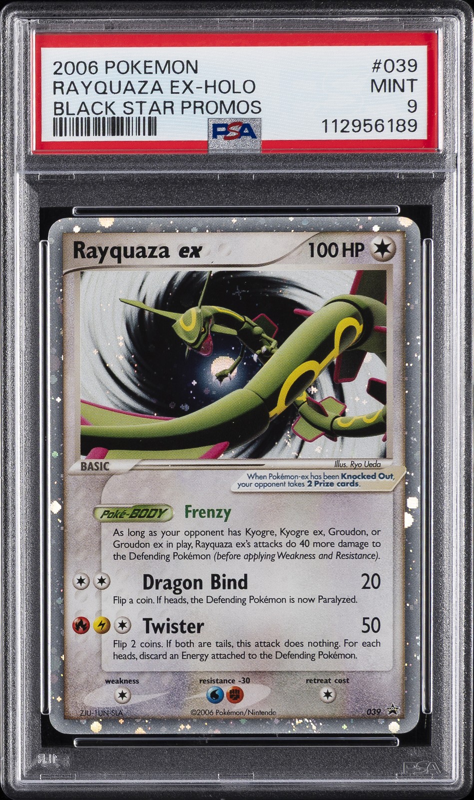 2006 POKEMON BLACK STAR PROMOS #039 RAYQUAZA EX-HOLO PSA 9