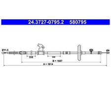 Handbremsseil hinten rechts für Chevrolet Cruze J300 J305 J308 | 415731