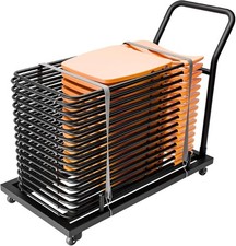 Heavy-Duty Folding Chair Rack Storage Cart - Holds 25-28 Chairs, 300 LB Capacity