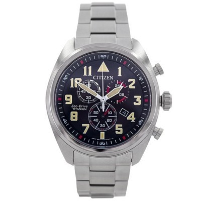 Citizen AT2480-81E Sapphire Super Titanium Chronograph Men's Watch Black