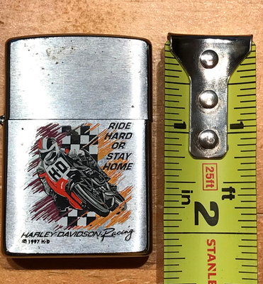 Harley-Davidson Zippoライター 新品 CLASSIC 1997 HARLEY DAVIDSON RACING ZIPPO LIGHTER RIDE HARD OR