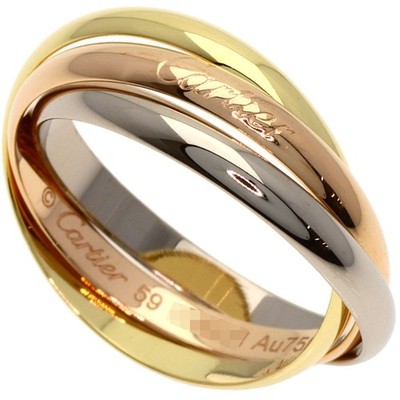 CARTIER Trinity SM #59 aktuelles Modell Ring K18 Gelbgold 18K Rotgold Lad...