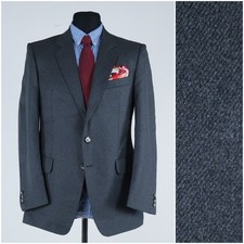 Mens Grey Blazer 40R UK Size CASCOGNE Wool Sport Coat Jacket