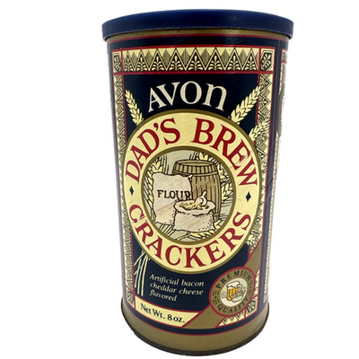 Avon Dads Brew Cracker Tin Empty 8oz Snacks Country Cottage Core Shelf Show 1983