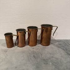 VTG Copper Nesting Measuring Cups With Brass Handles ~ Set Of 4